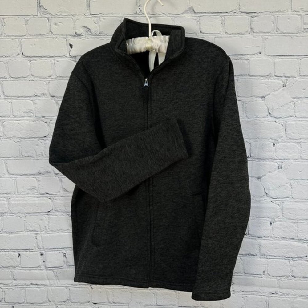 Beverly Hills Polo Club Full Zip Sweater Jacket, Size Medium, Dark Gray